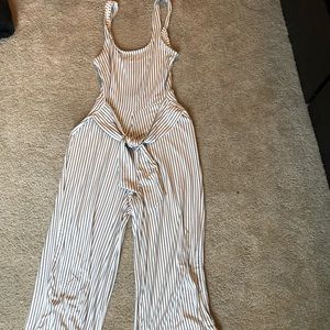 Black and white striped jumpsuit